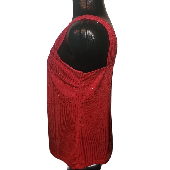 Champagne Red Sleeveless Top With Sequin Detailing M - Picture 5 of 7
